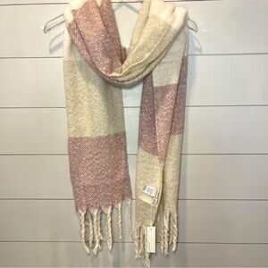 Gentle Fawn Huntington Color Block Cream & Pink Plaid Scarf NWT